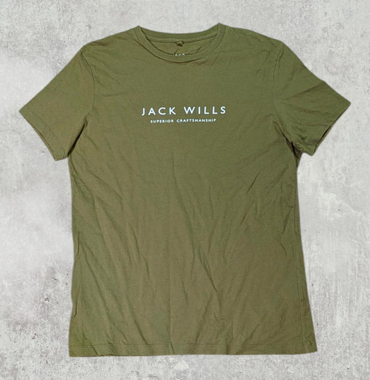 Jack Wills Men's T Shirt - Khaki - Size Small