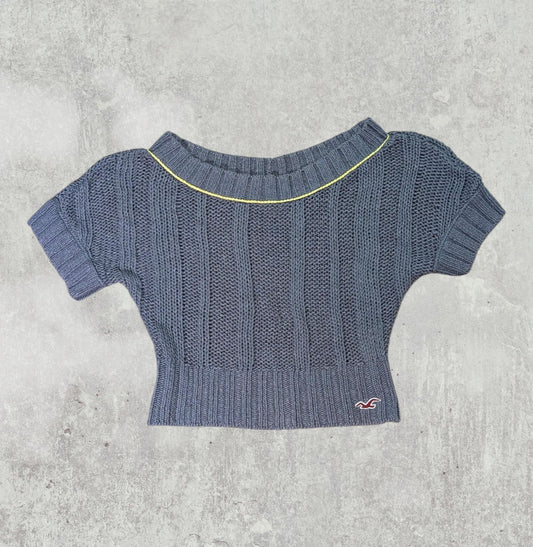 Hollister Women's Cropped Sweatshirt Jumper - Grey - Size Small