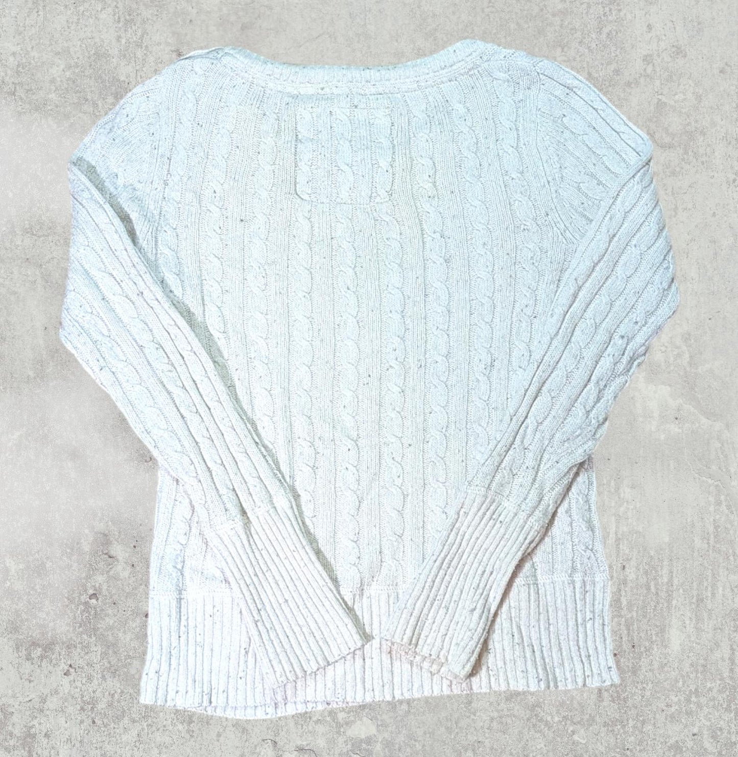 Superdry Women's Cable Knit Sweatshirt Jumper - White - Size Small