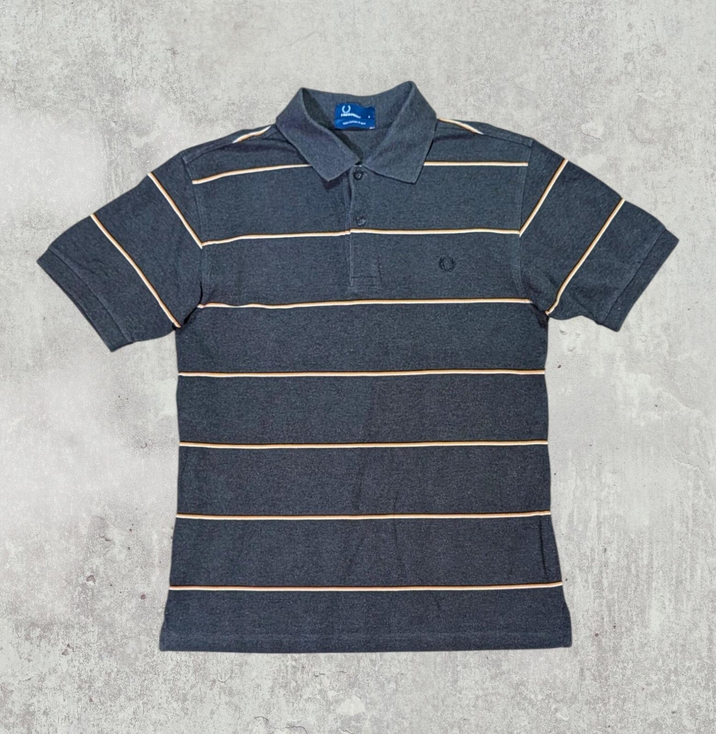 Fred Perry Men's Striped Polo T Shirt - Grey - Size Small