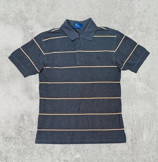 Fred Perry Men's Striped Polo T Shirt - Grey - Size Small