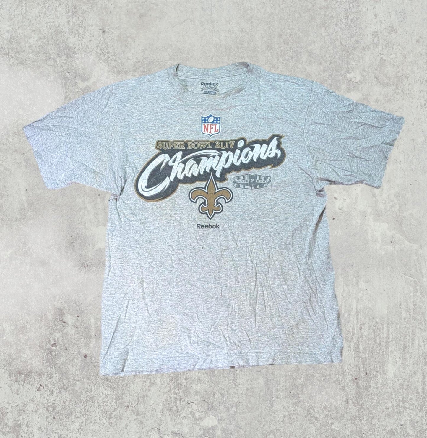 Reebok Men's Super Bowl T Shirt - Grey - Size Small