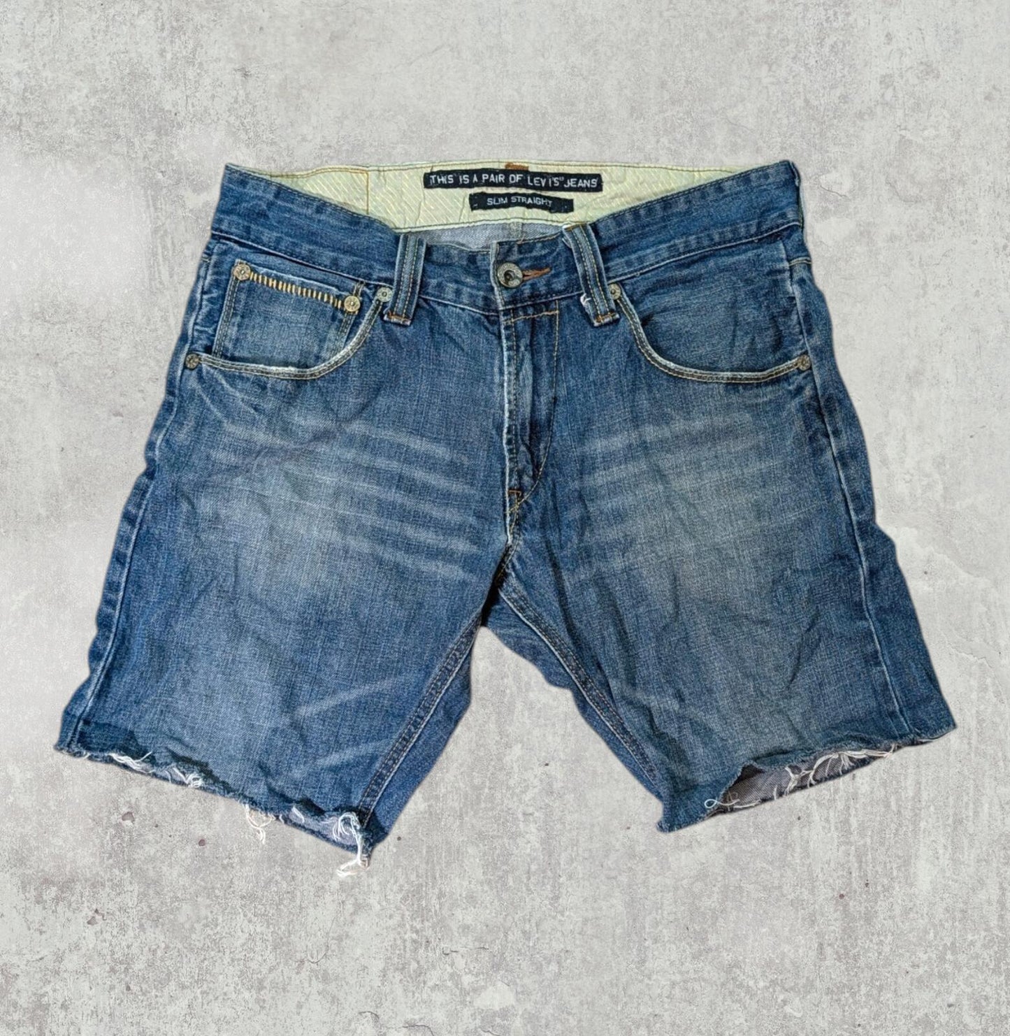 Levi's Men's Cut Off Jeans Shorts - Blue - Size 32W 9L