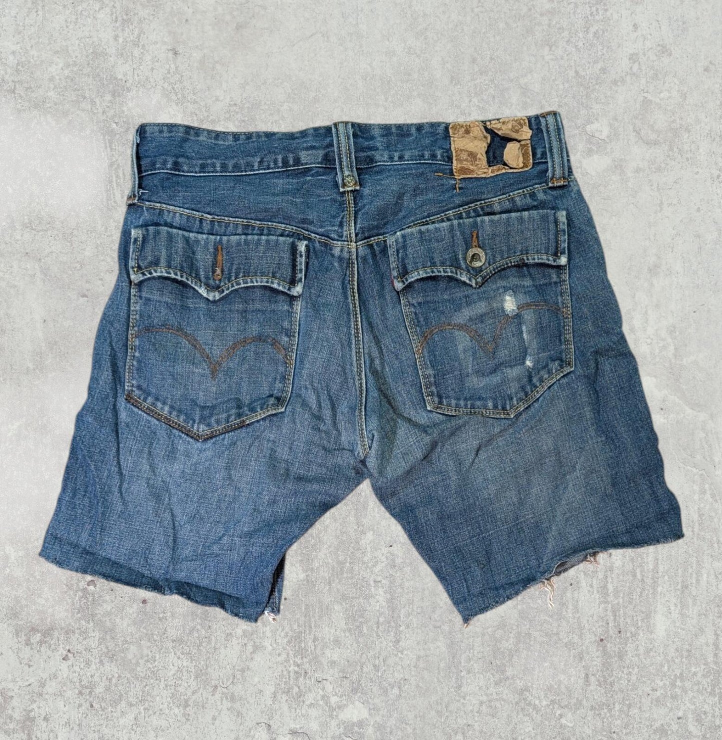 Levi's Men's Cut Off Jeans Shorts - Blue - Size 32W 9L