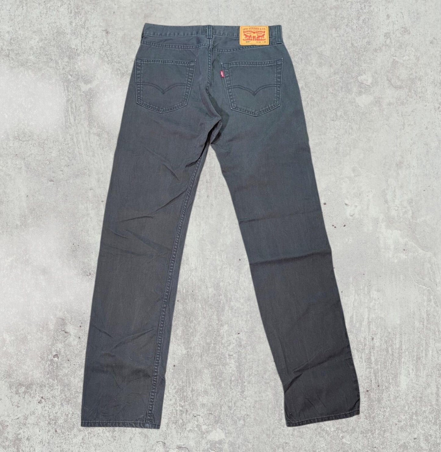 Levi's Men's 505 Regular Fit Jeans - Grey - Size 31W 34L