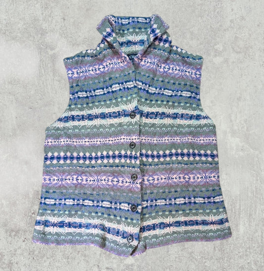 Chaps Women's Vest Cardigan - Green - Size Medium