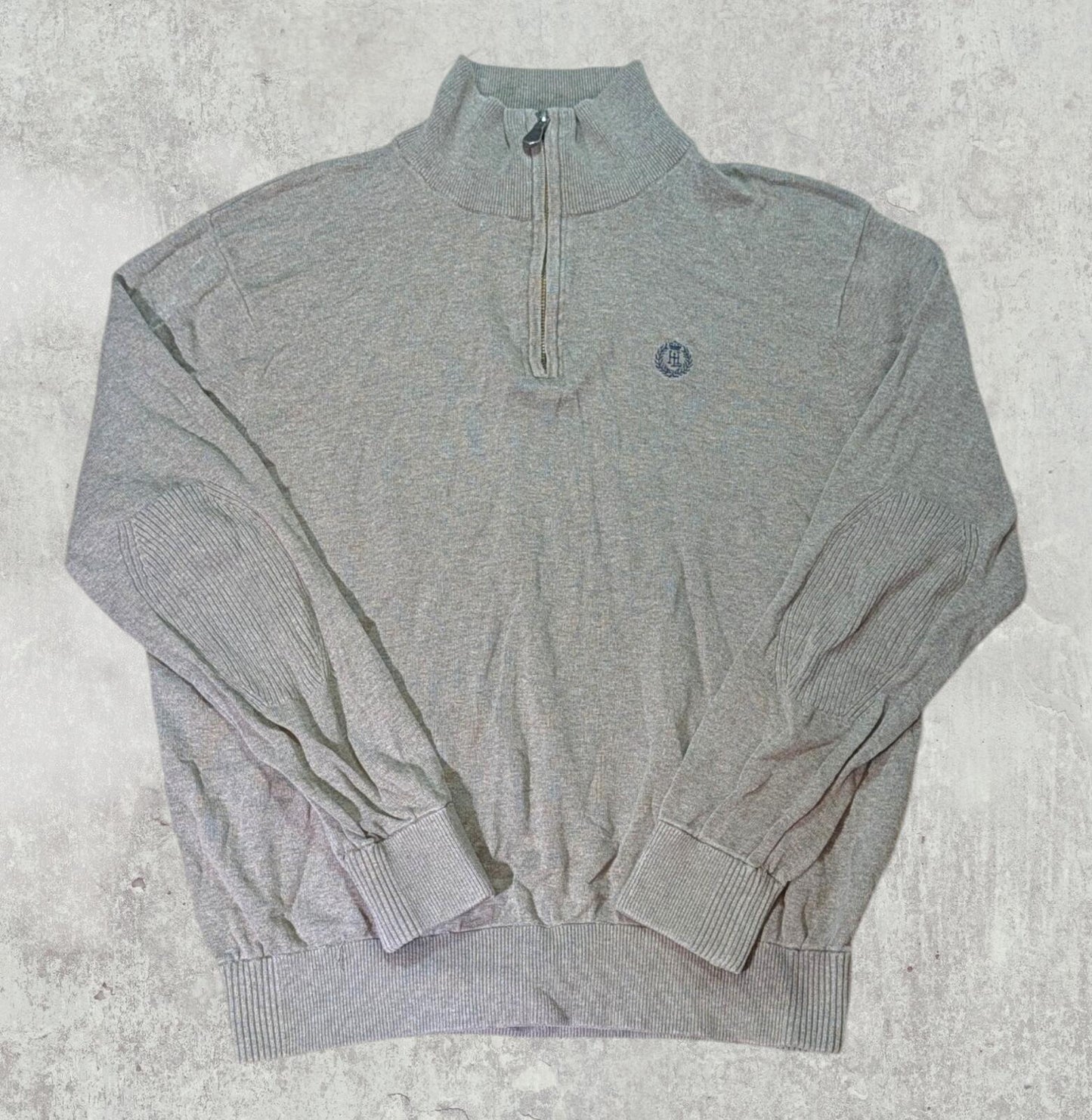 Henri Lloyd Men's 1/4 Zip Jumper - Brown - Size XL