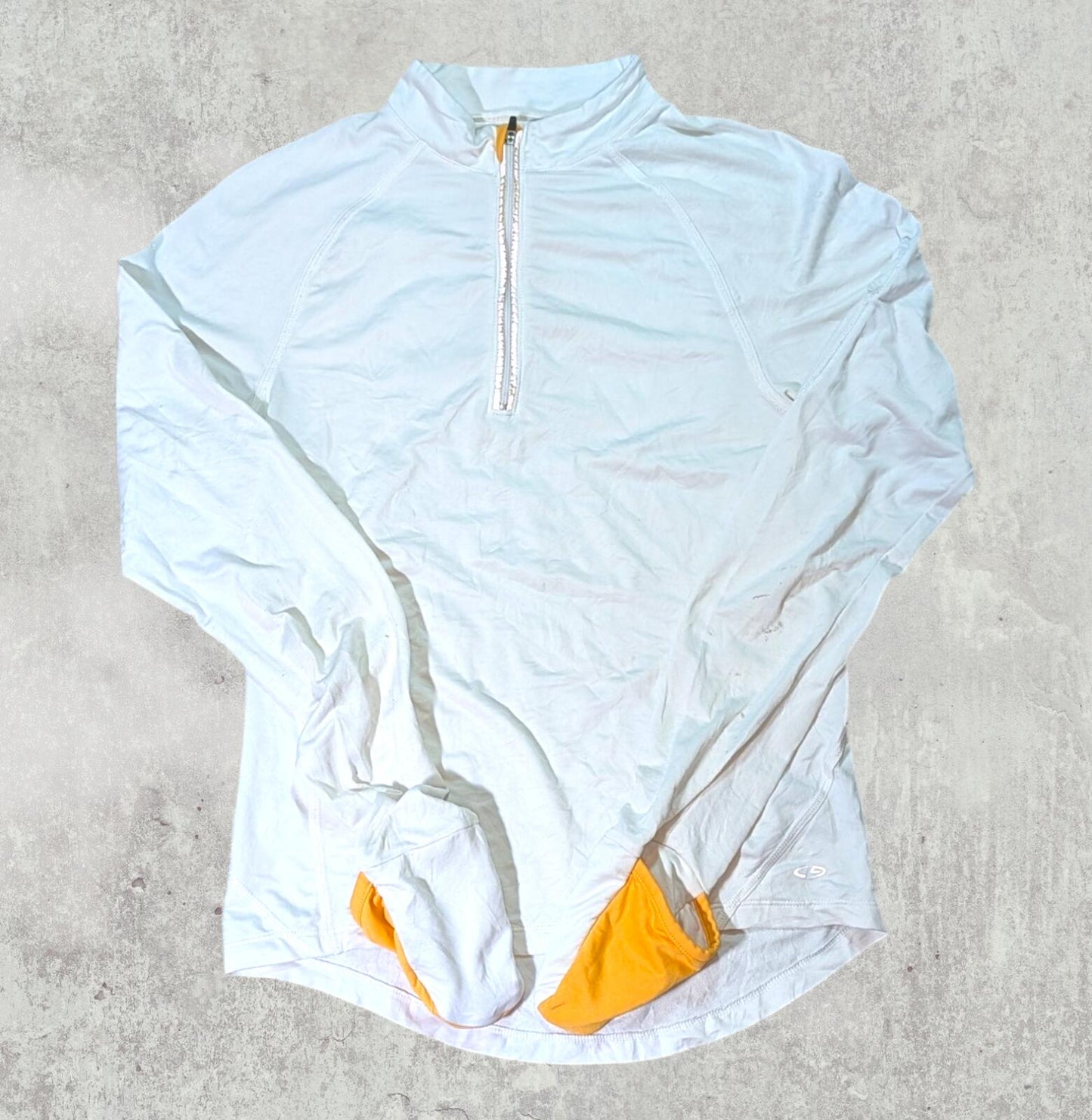 Champion Women's 1/4 Zip Jumper - White - Size Small