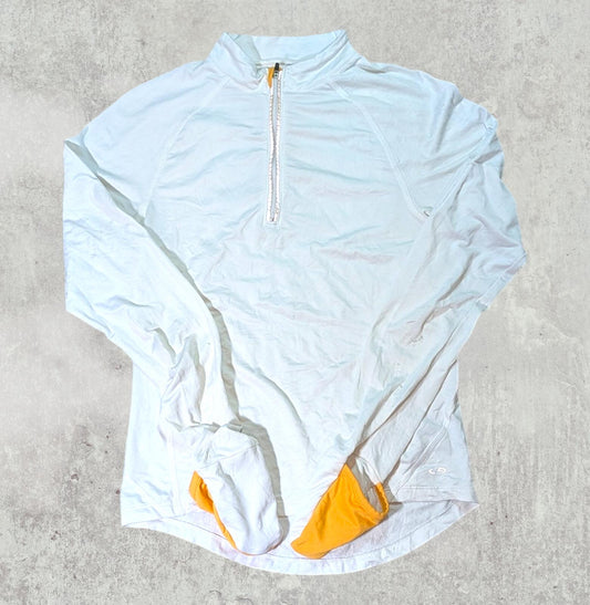Champion Women's 1/4 Zip Jumper - White - Size Small