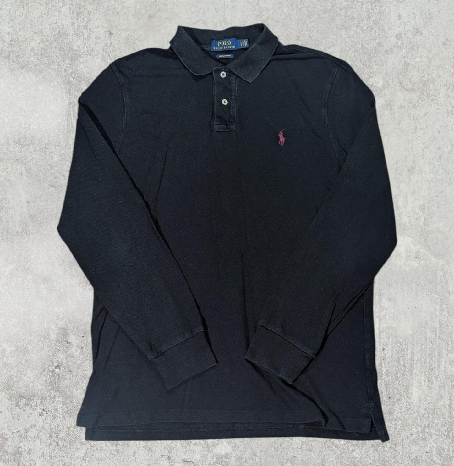 Ralph Lauren Men's Custom Slim Fit Polo T Shirt - Black - Size Large