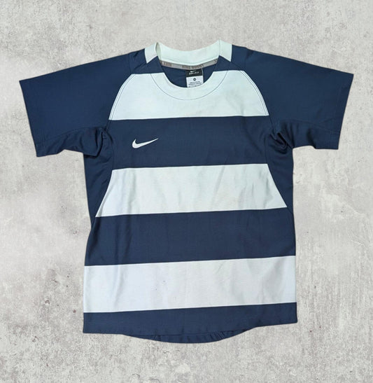 Nike Boy's Rugby Striped T Shirt - Navy - Size 10-12 Years