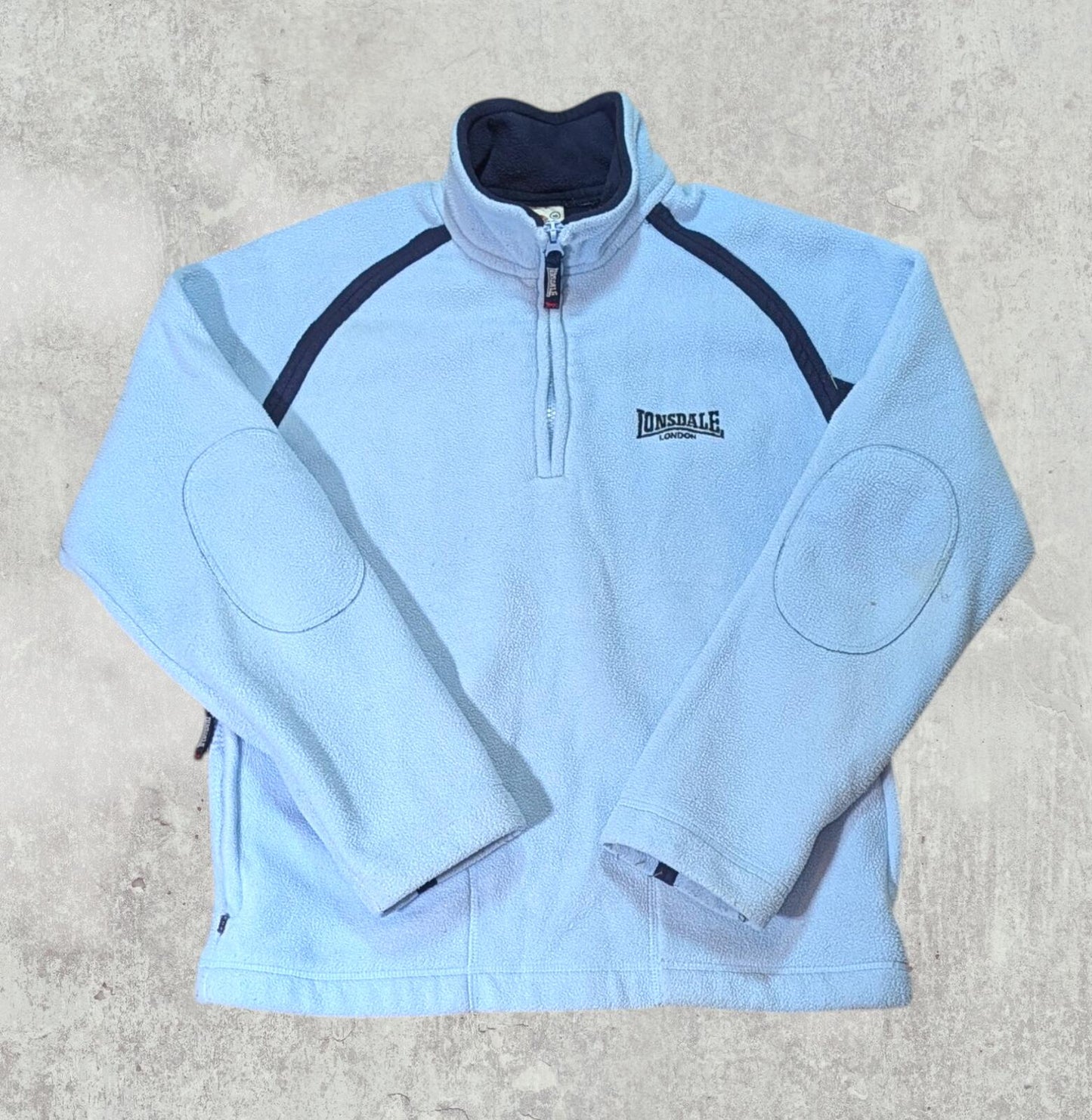 Lonsdale Women's 1/4 Zip Fleece Jumper - Blue - Size 10