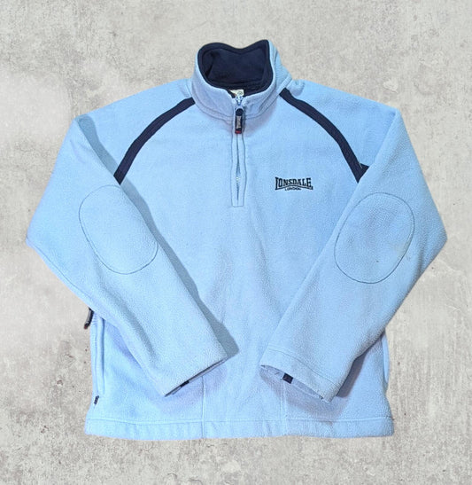Lonsdale Women's 1/4 Zip Fleece Jumper - Blue - Size 10