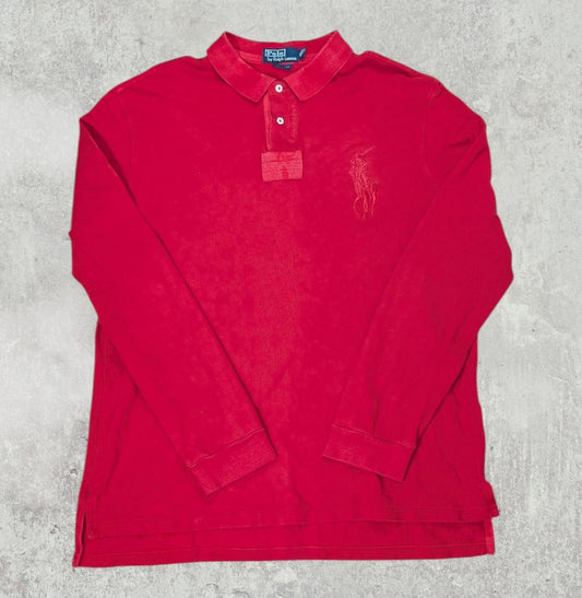 Ralph Lauren Men's Custom Fit Big Pony Polo T Shirt - Red - Size XL