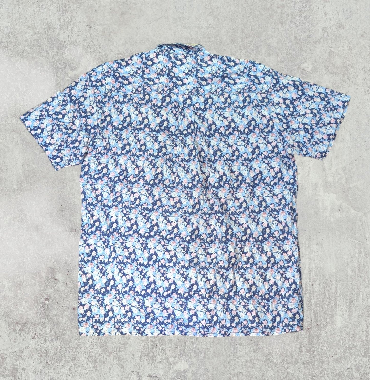 NAF NAF Men's Floral Shirt - Blue - Size Large