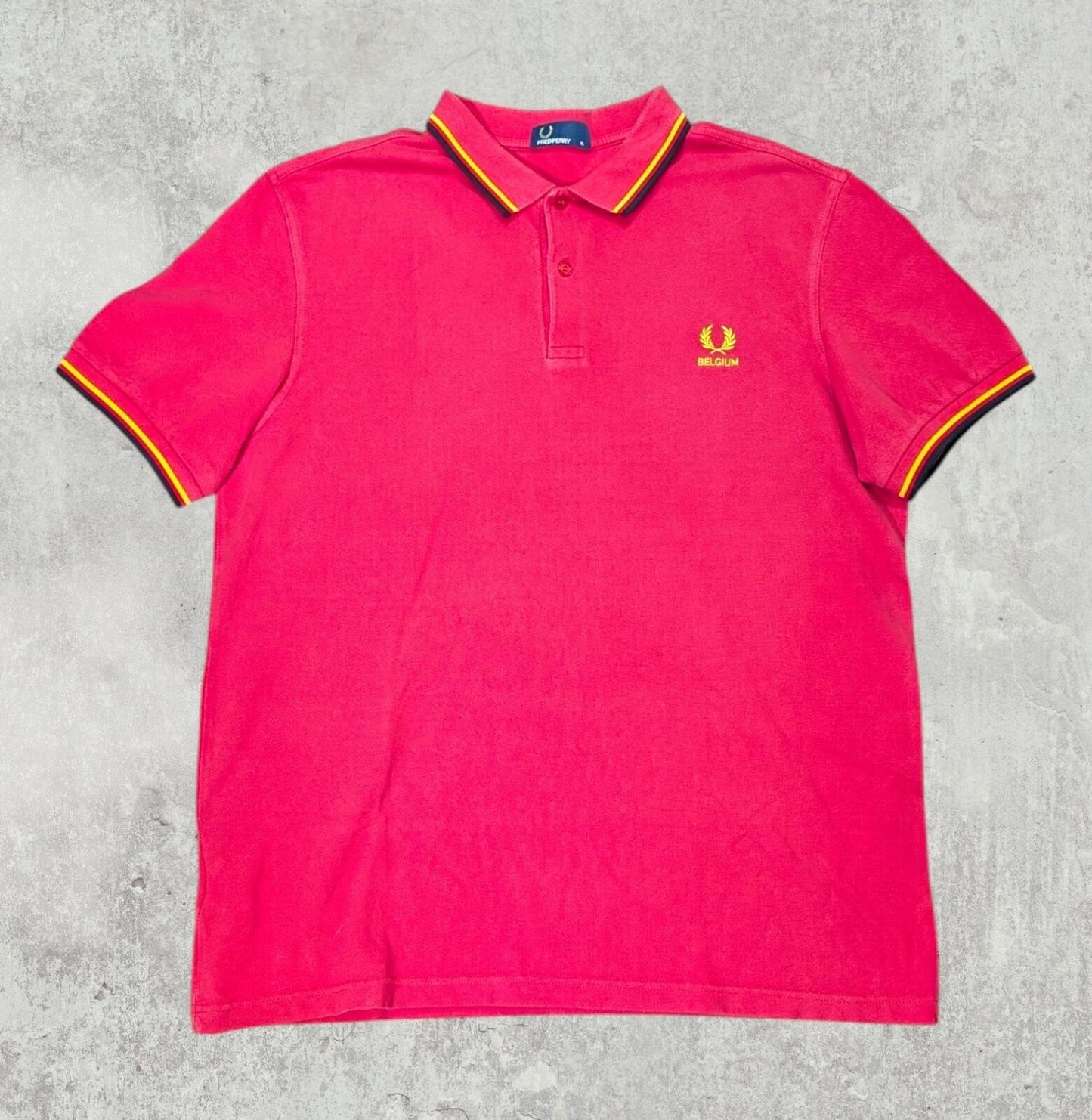 Fred Perry Men's Belgium Polo T Shirt - Red - Size XL