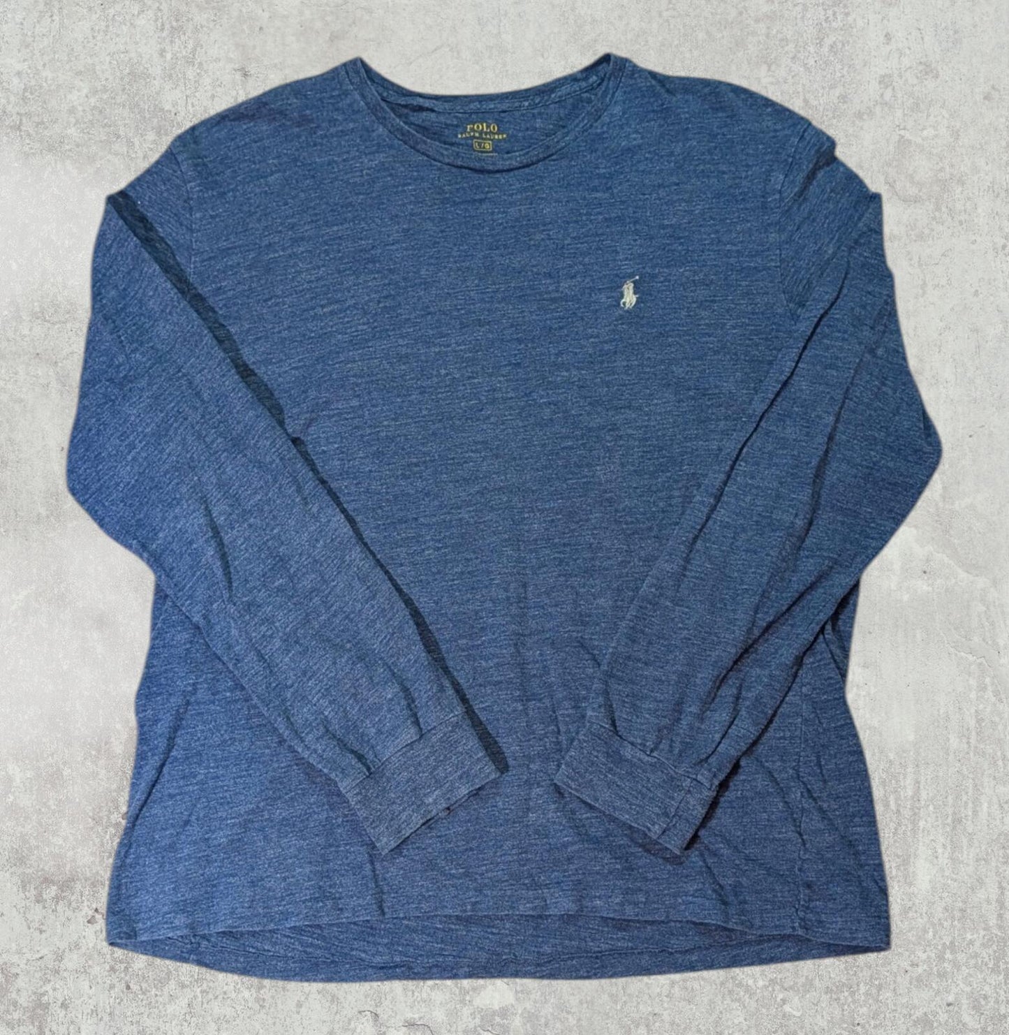 Ralph Lauren Men's Long Sleeved T Shirt - Blue - Size Large