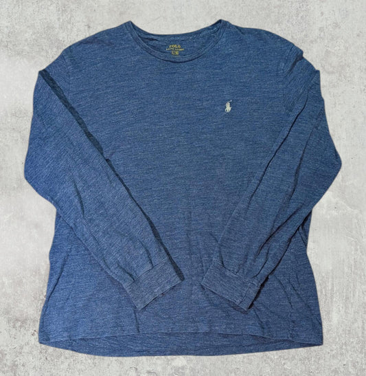 Ralph Lauren Men's Long Sleeved T Shirt - Blue - Size Large