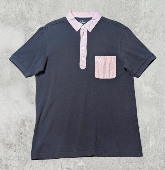Fred Perry Men's Slim Fit Polo T Shirt - Navy - Size Medium