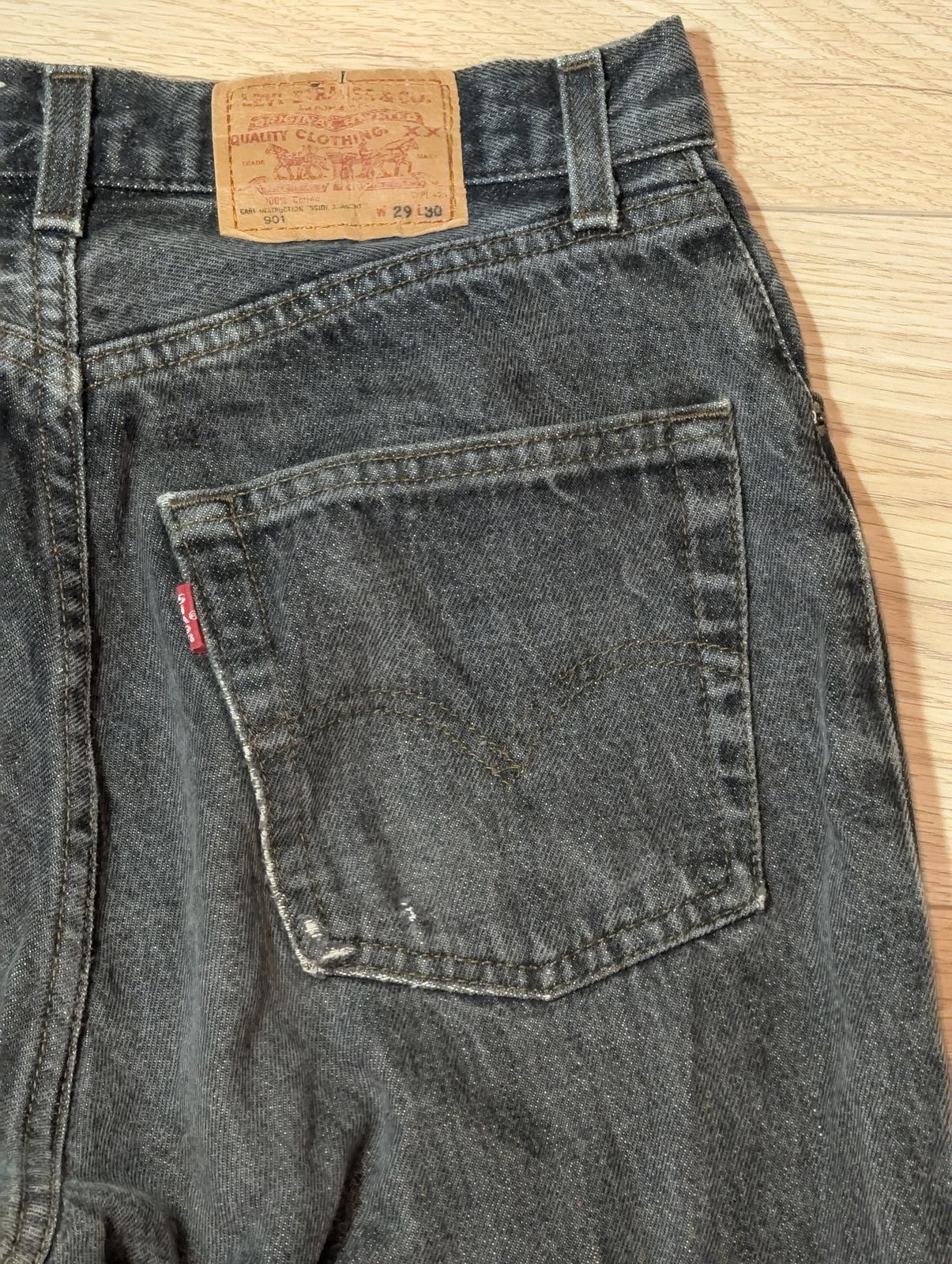 Levi's Men's 901 Distressed Straight Leg Jeans - Grey - Size 29W 30L