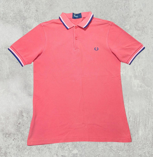 Fred Perry Men's Slim Fit Polo T Shirt - Pink - Size Small
