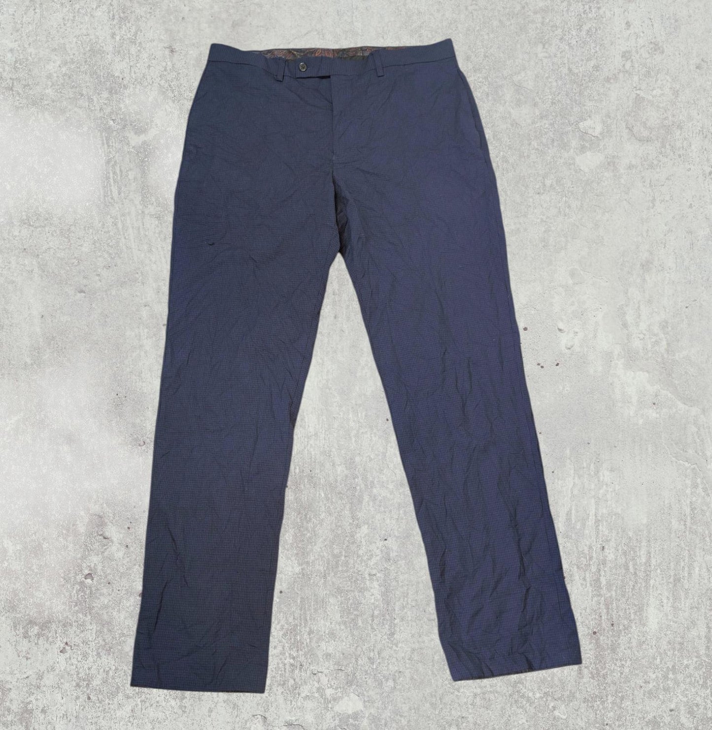 Lauren Ralph Lauren Women's Check Trousers - Navy - Size 34W 32L