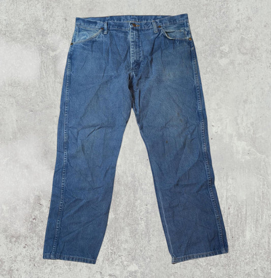 Wrangler Men's Straight Jeans - Blue - Size 37W 30L