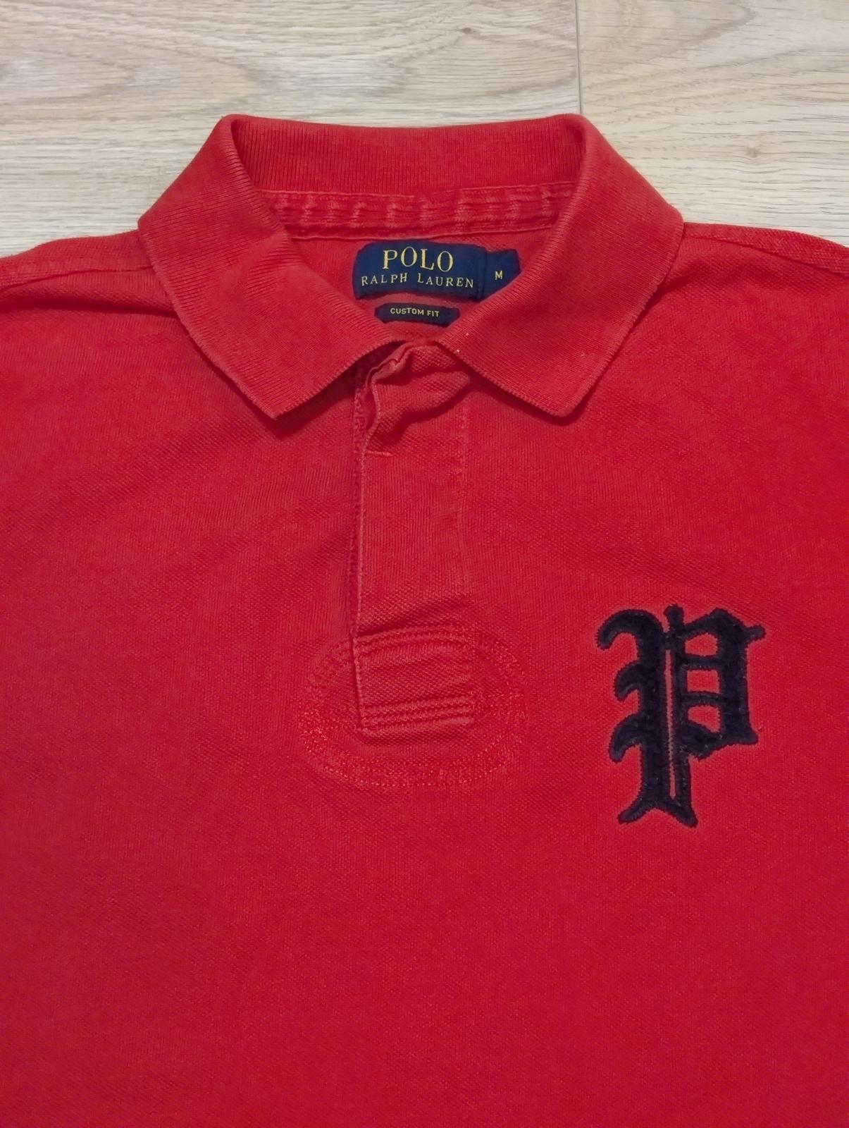 Ralph Lauren Men's Custom Fit Polo T Shirt - Red - Side Medium