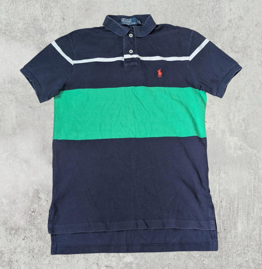 Ralph Lauren Men's Custom Fit Polo T Shirt - Navy & Green - Size Small