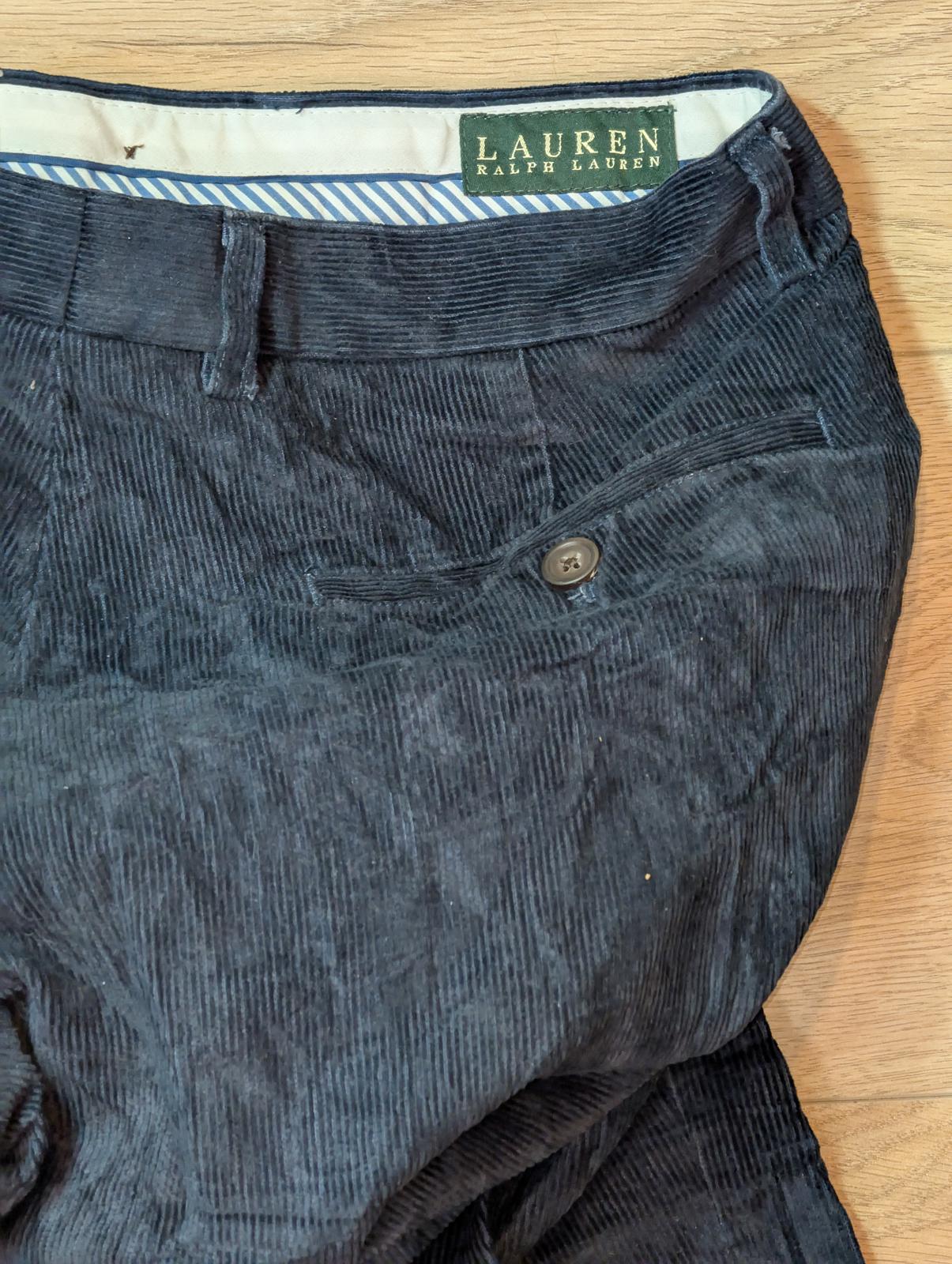 Lauren Ralph Lauren Women's Corduroy Trousers - Navy - Size 33W 27L