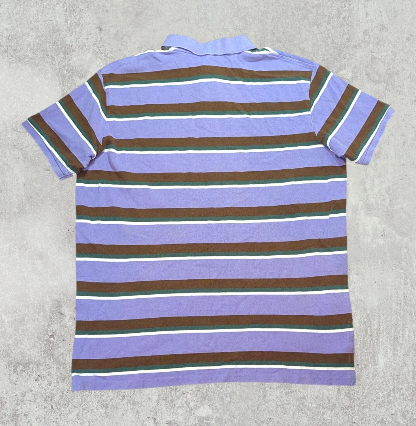 Ralph Lauren Men's Custom Fit Striped Polo T Shirt - Purple - Size XXL