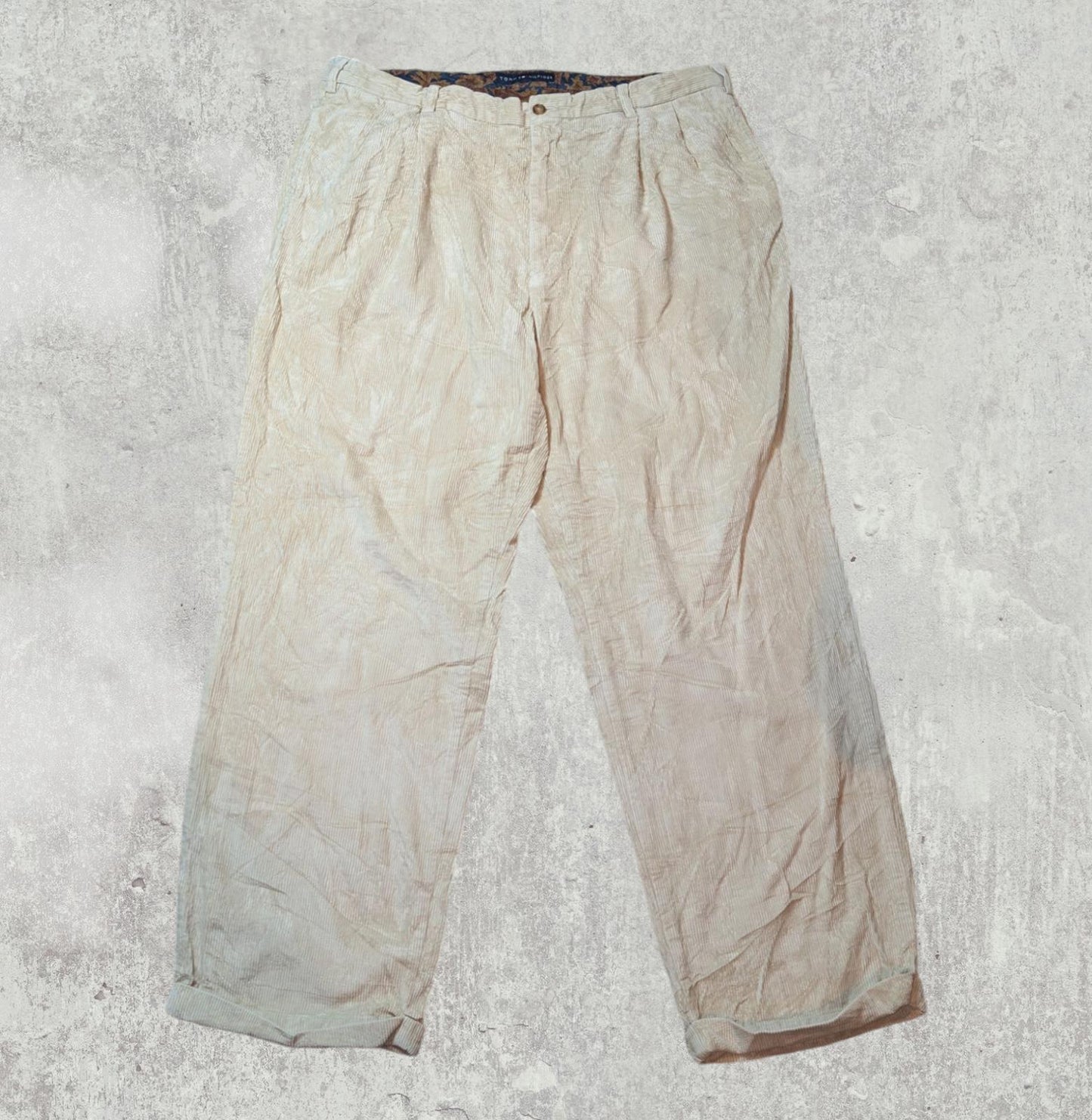 Tommy Hilfiger Men's Corduroy Trousers - Beige - Size 40W 32L