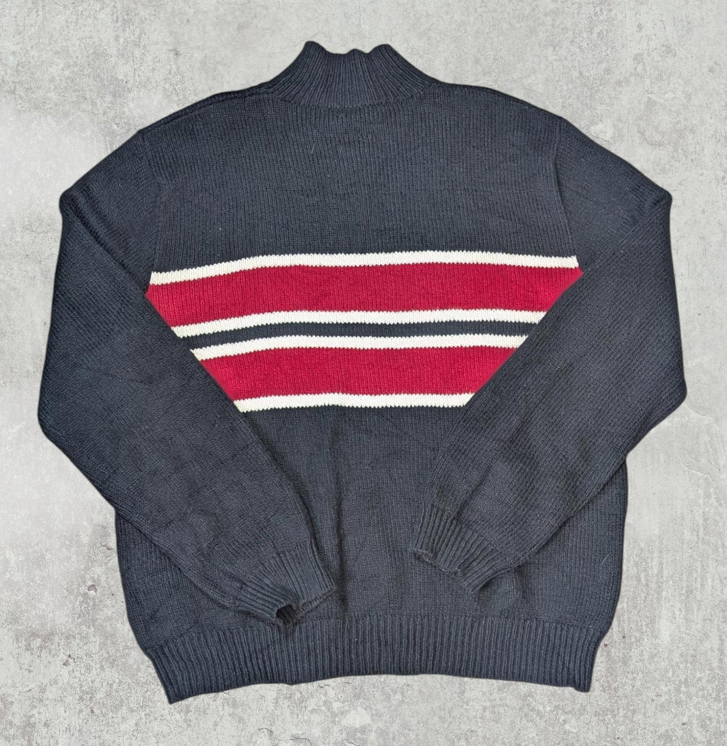 Ralph Lauren Men's Knitted 1/4 Zip Jumper - Black - Size XL