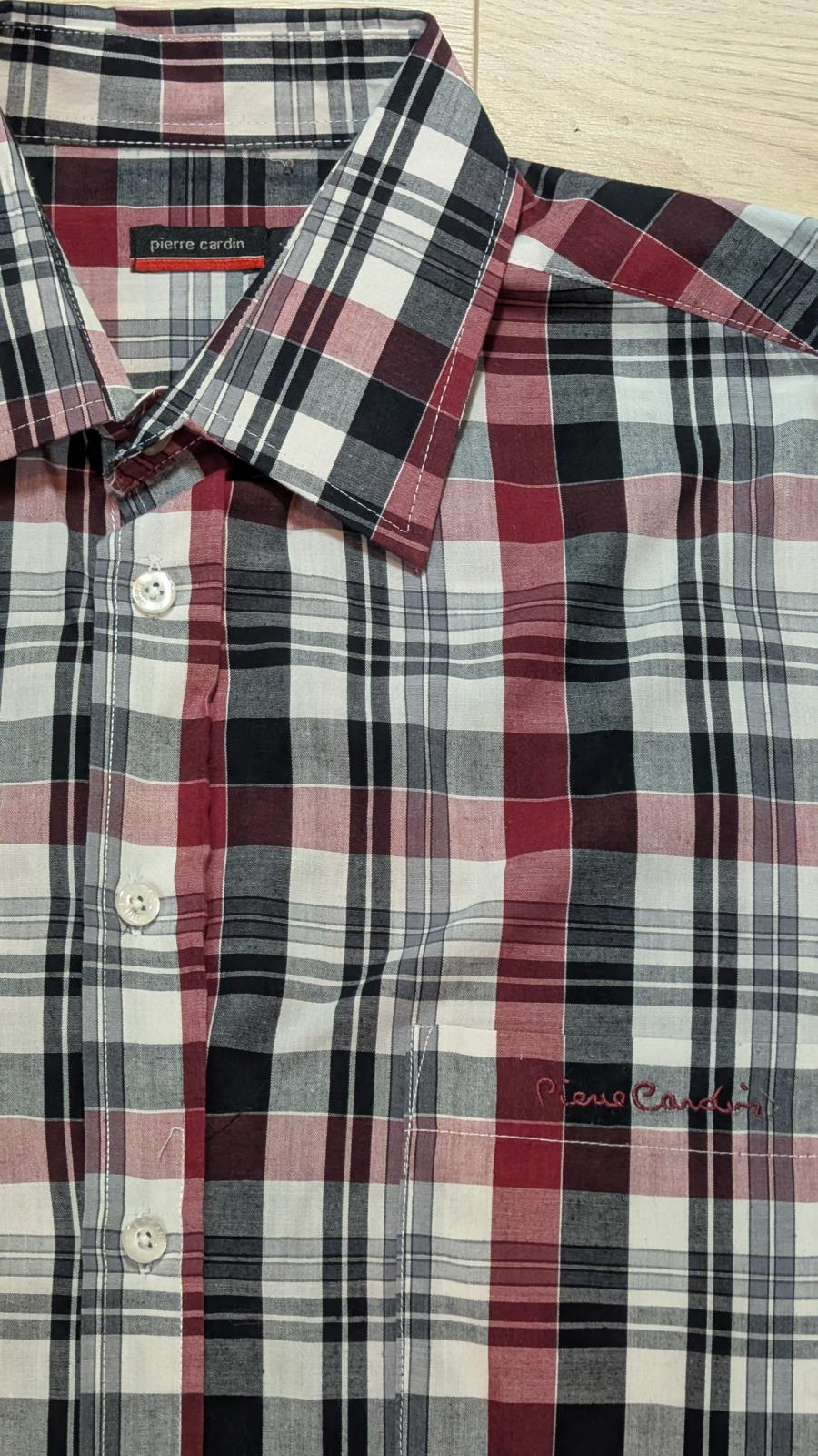 Pierre Cardin Men's Check Shirt - Red - Size Large
