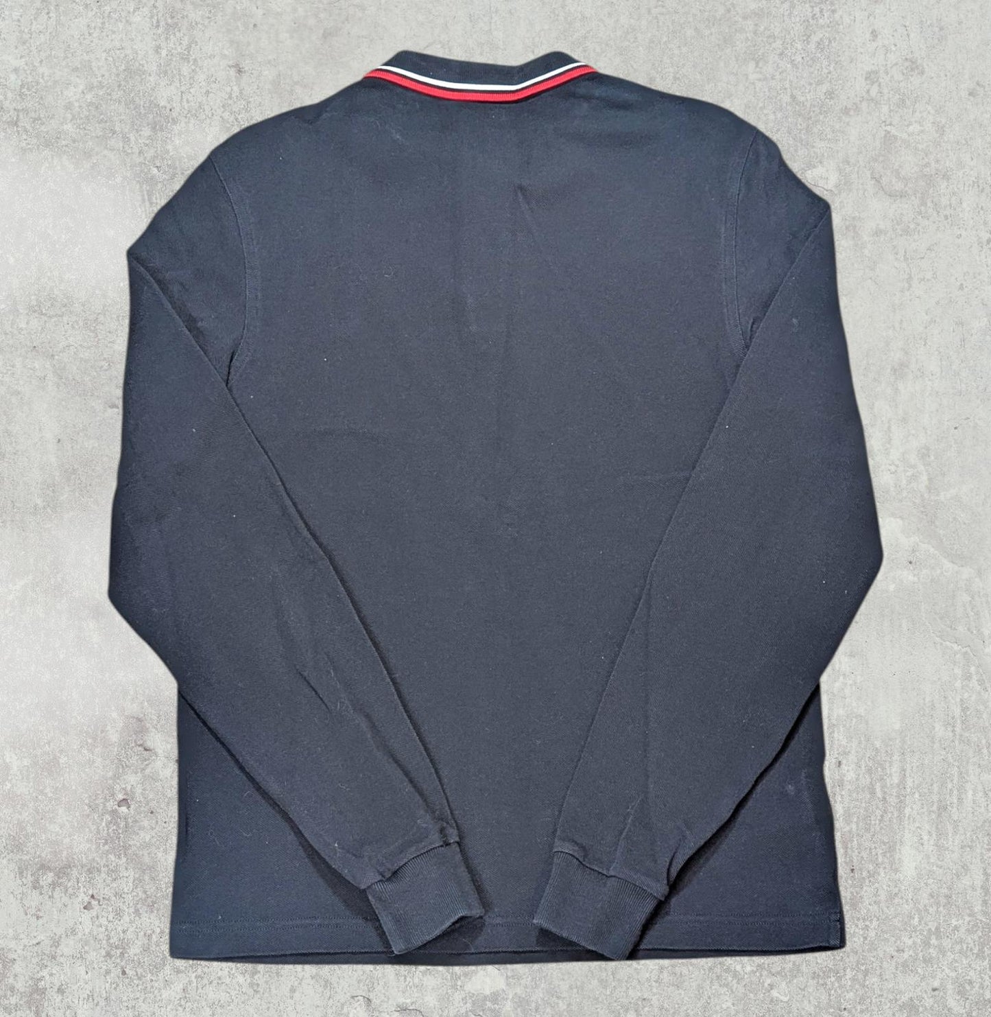 Fred Perry Men's Long Sleeved Polo T Shirt - Navy - Size Small