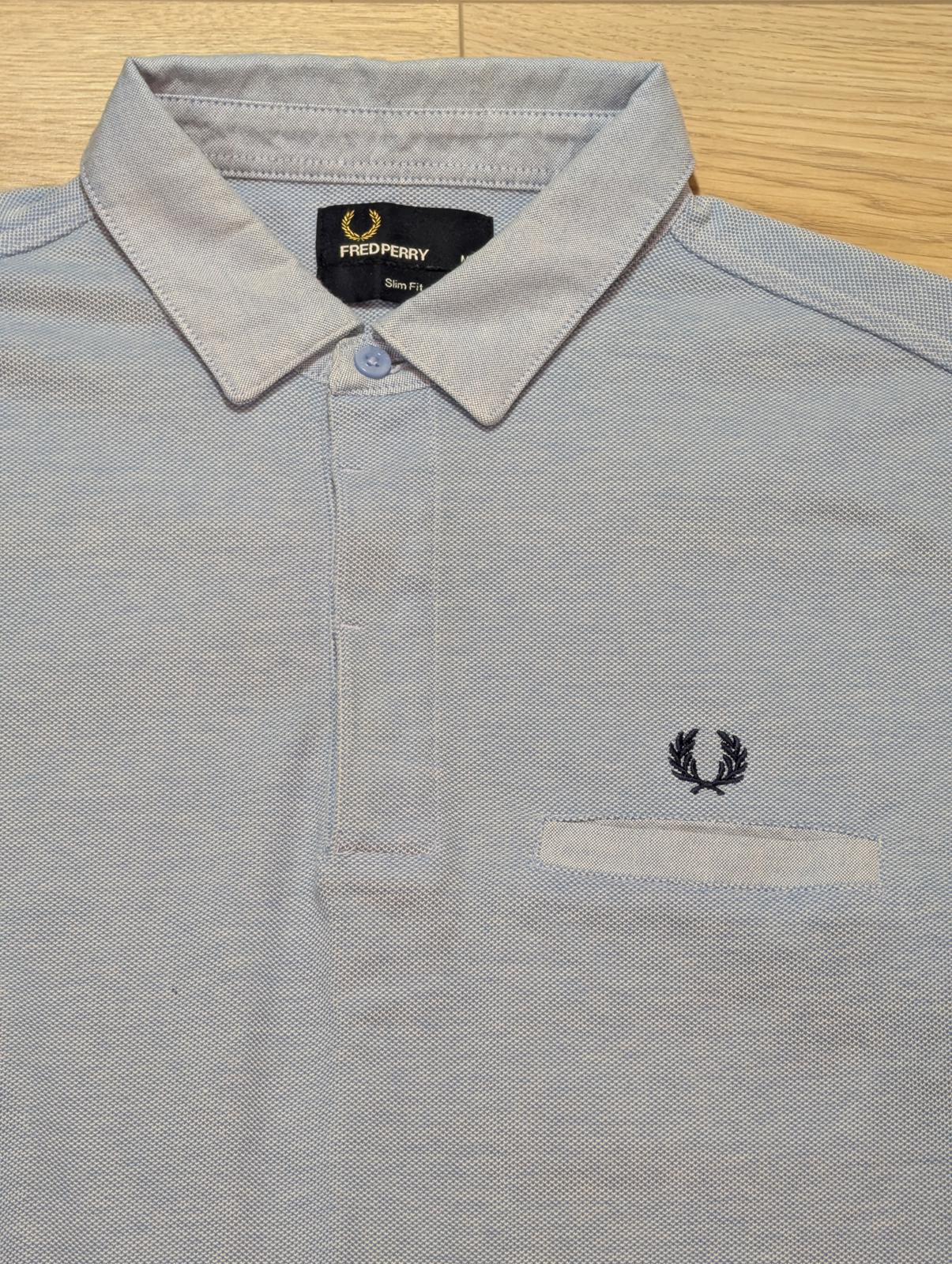 Fred Perry Men's Slim Fit Polo T Shirt - Blue - Size Medium