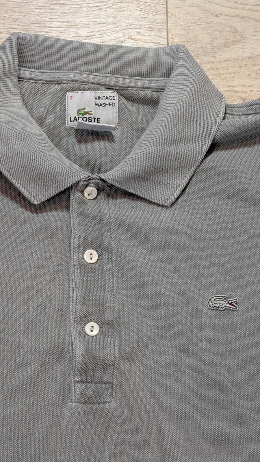 Lacoste Men's Vintage Washed Polo T Shirt - Grey - Size 7 / XXL