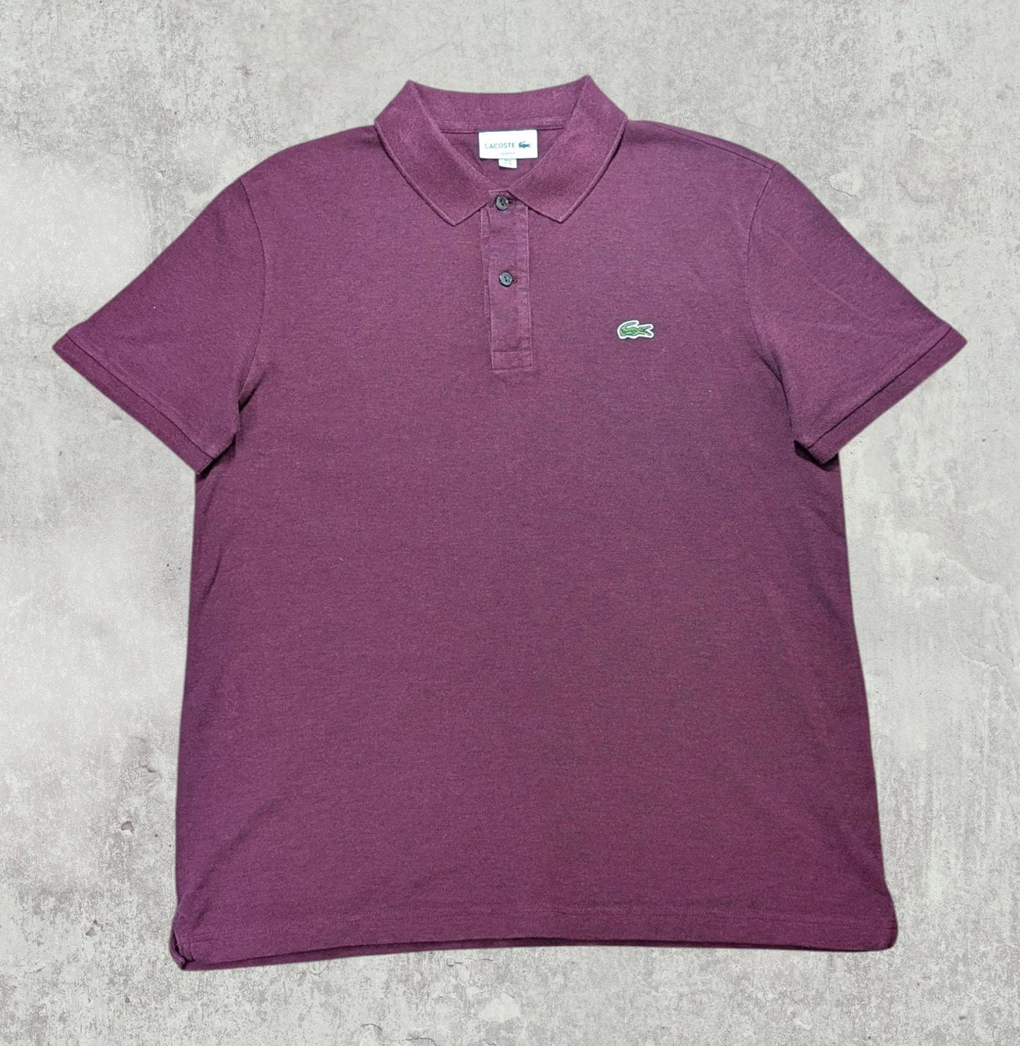 Lacoste Men's Slim Fit Polo T Shirt - Burgundy - Size 6 / XL