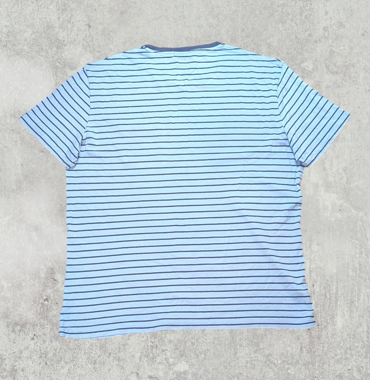 Ralph Lauren Men's Custom Fit Striped T Shirt - Blue - Size Large