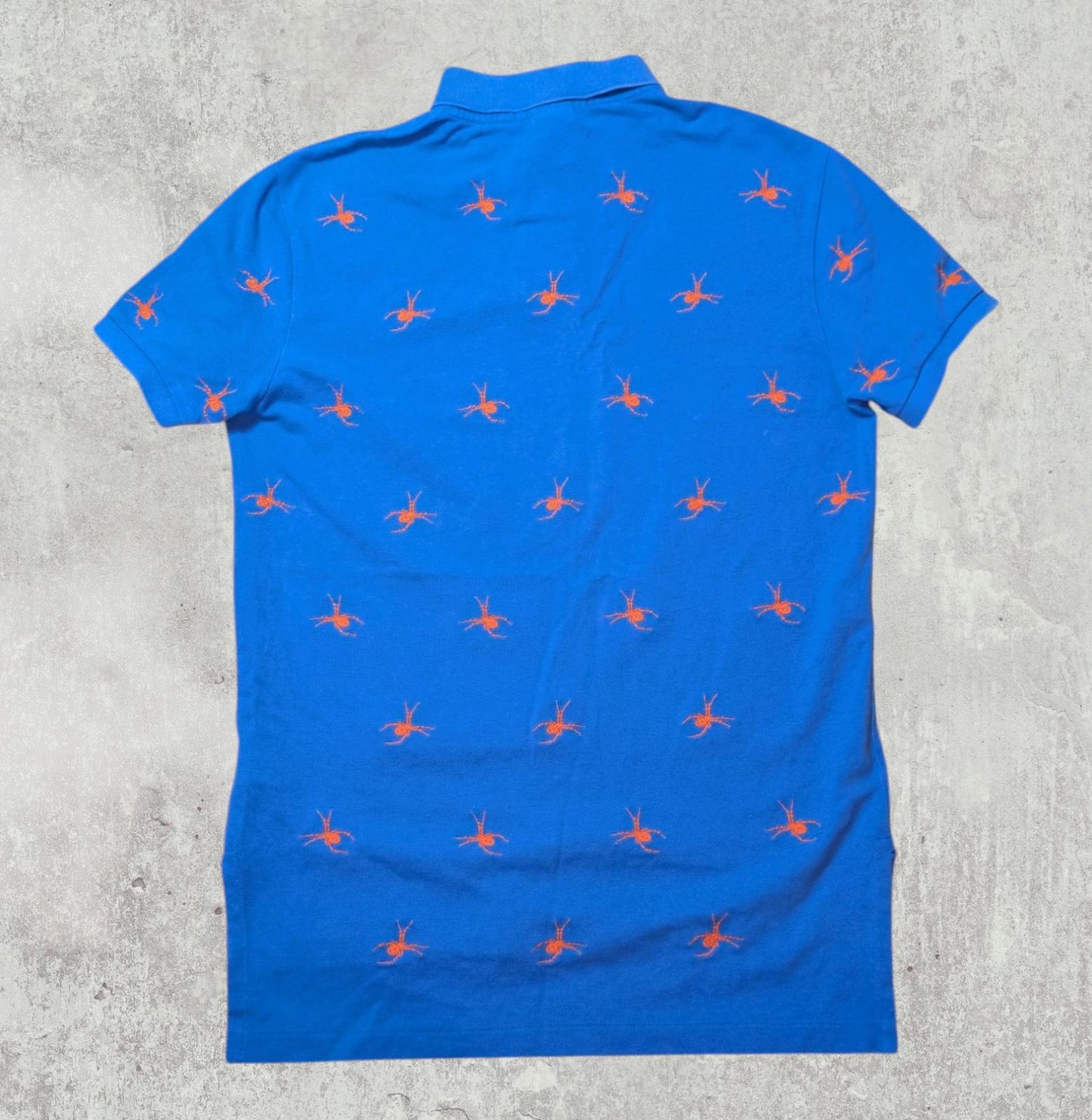 Ralph Lauren Men's Custom Fit Spider Polo T Shirt - Blue - Size Small