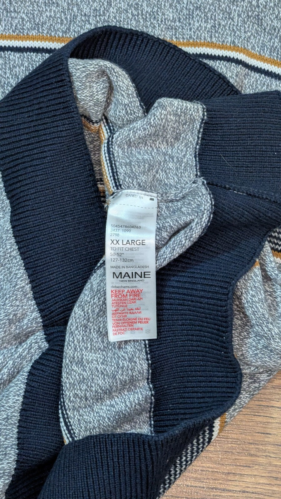 Maine Men's Sweatshirt Jumper - Grey - Size XXL