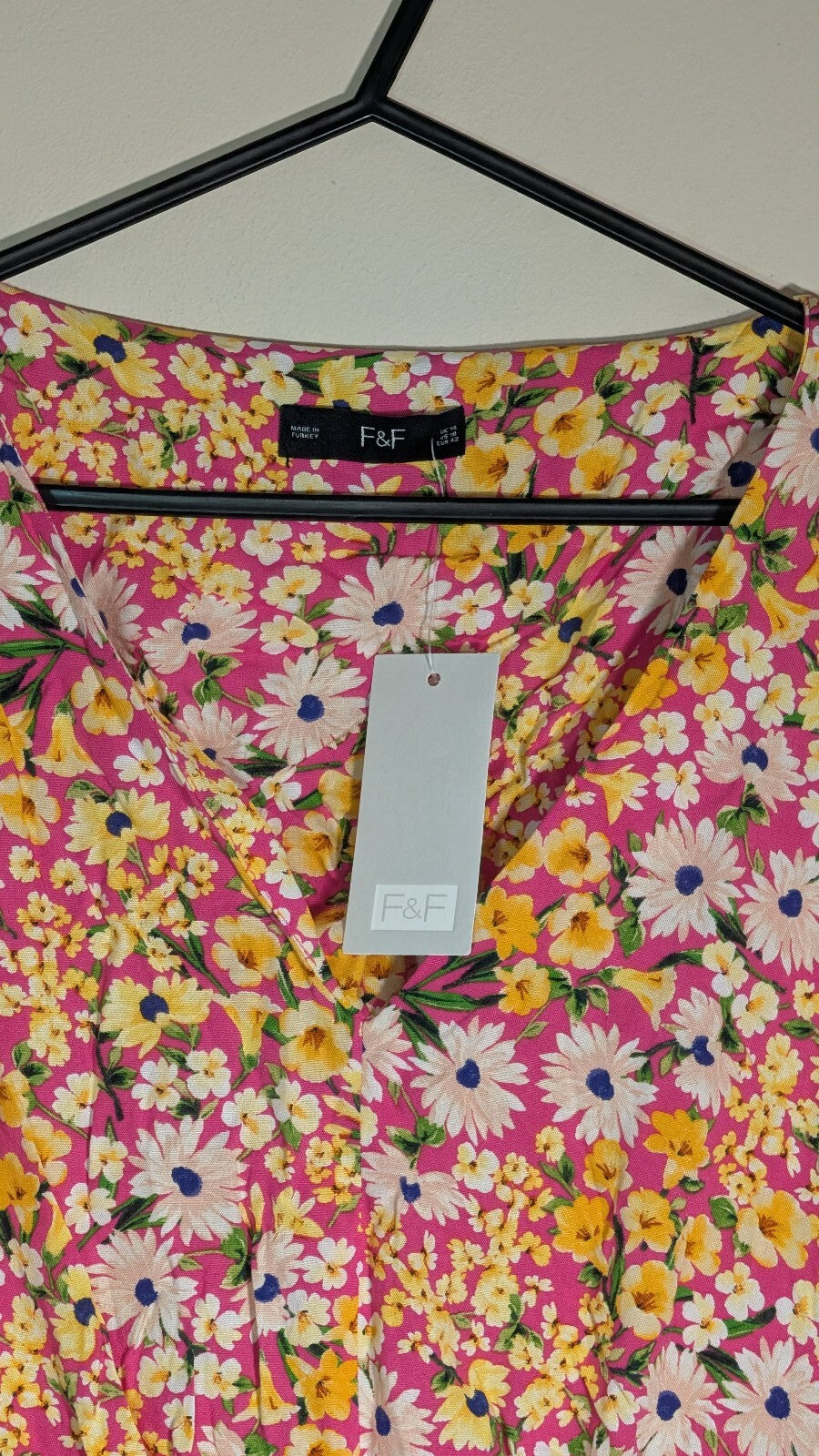 F&F Women's Floral Dress - Pink - Size 14