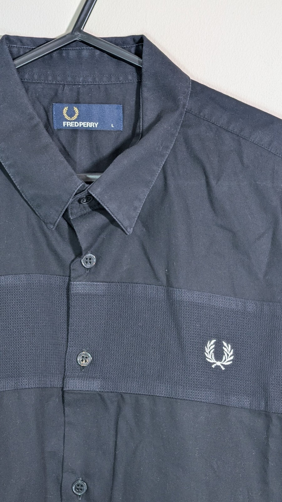 Fred Perry Men's Shirt - Black - Size Large