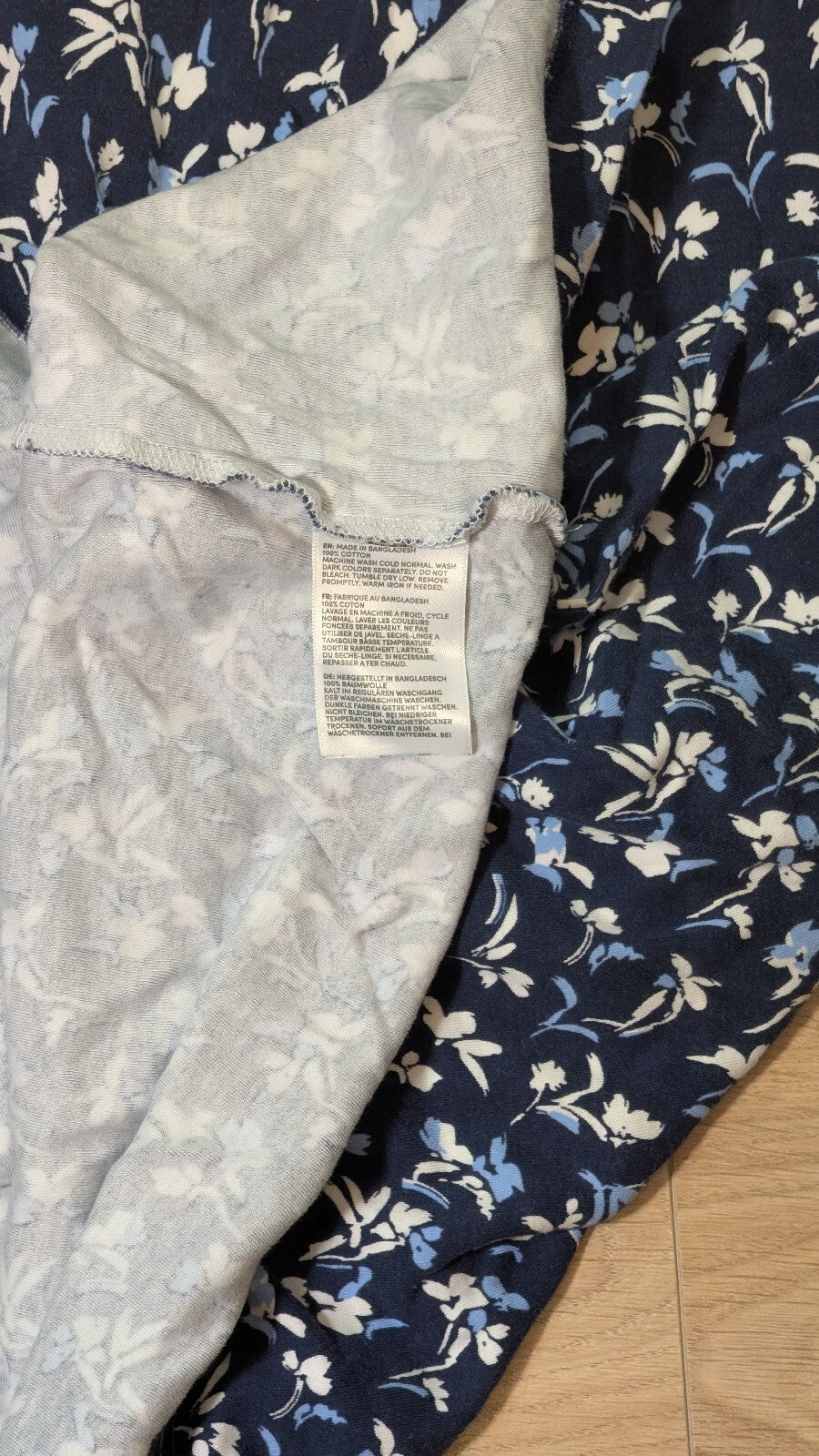 Lands End Women's Floral Dress - Navy - Size Medium