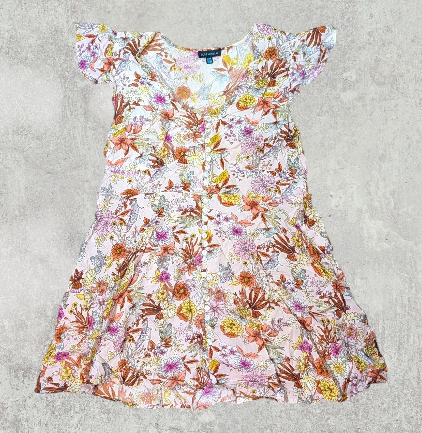 Blue Vanilla Women's Floral Dress - Pink - Size 14