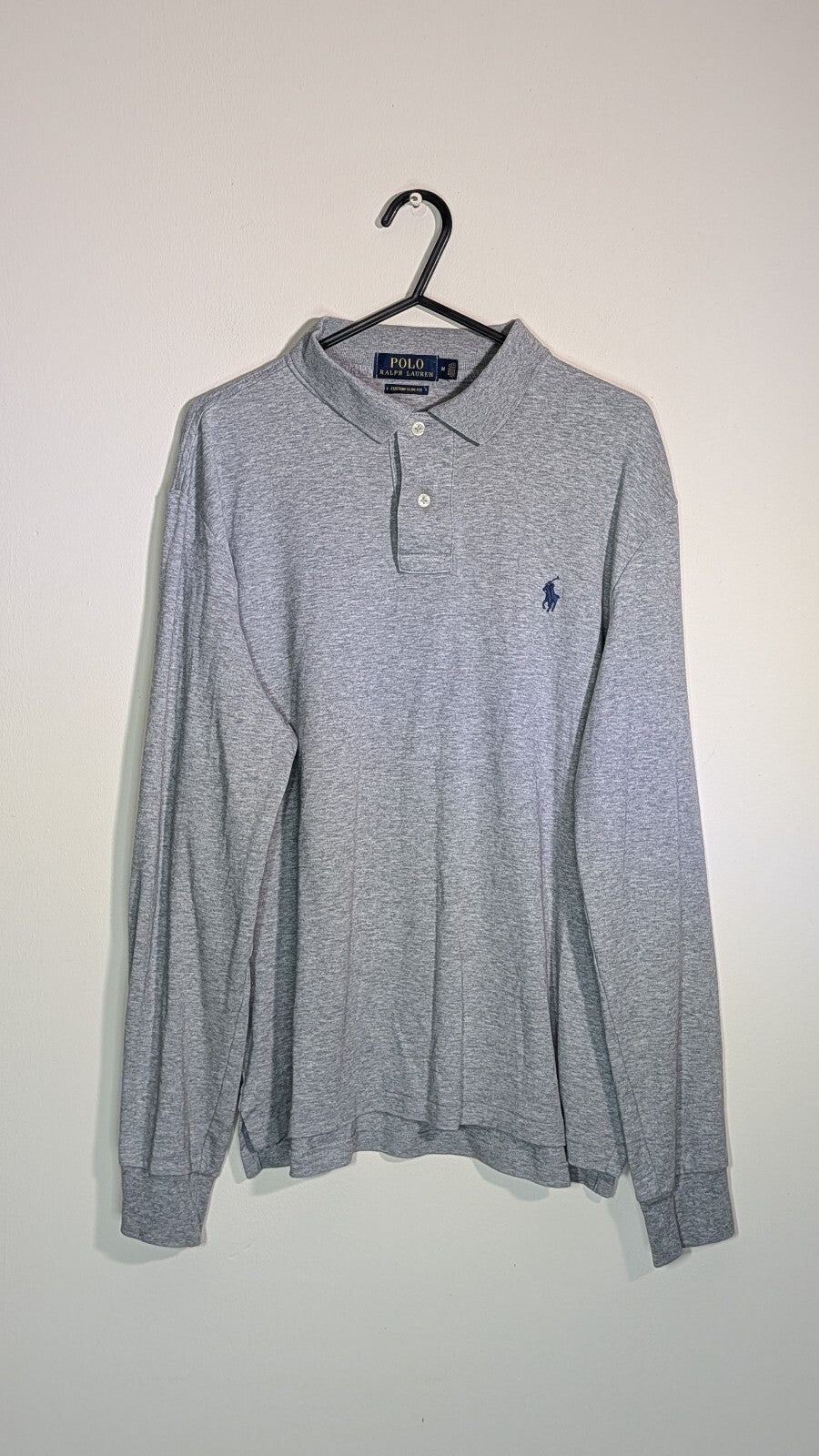 Ralph Lauren Men's Custom Slim Fit Polo T Shirt - Grey - Size Medium