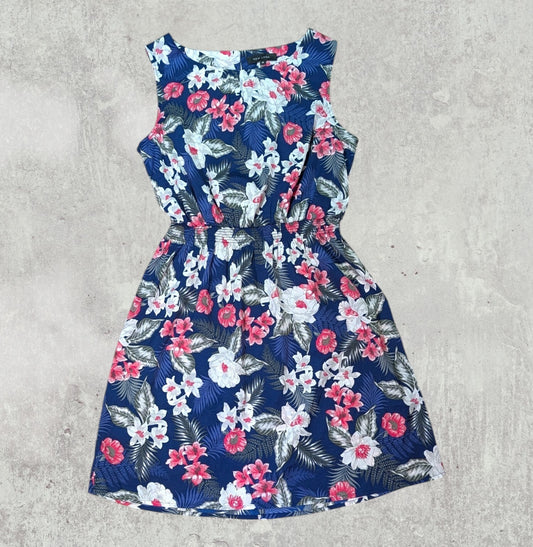 New Look Women's Floral Dress - Blue - Size 10