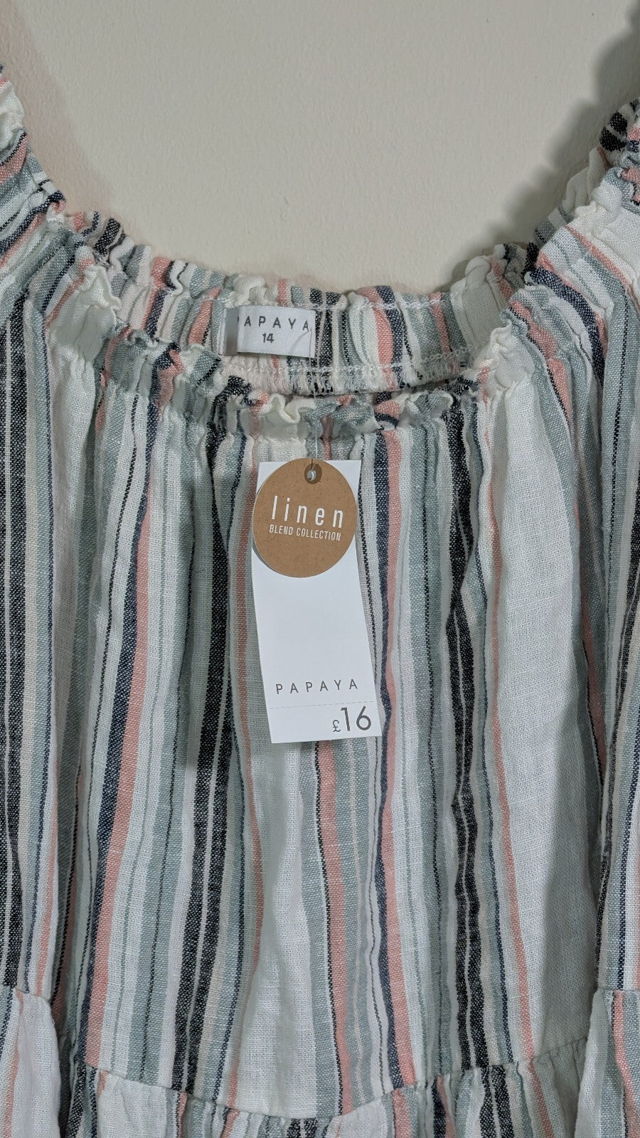 Papaya Women's Striped Dress - White - Size 14