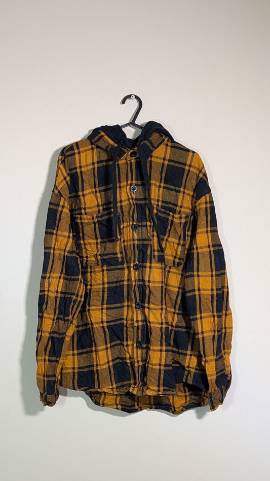 Forever 21 Men's Check Jacket - Orange - Size Medium
