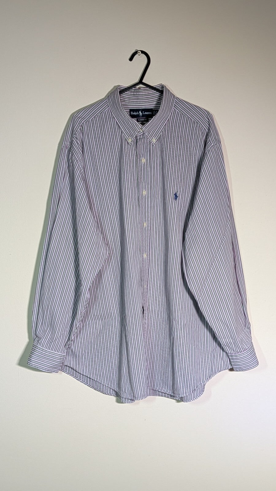Ralph Lauren Men's Classic Fit Striped Shirt - Purple - Size XXL